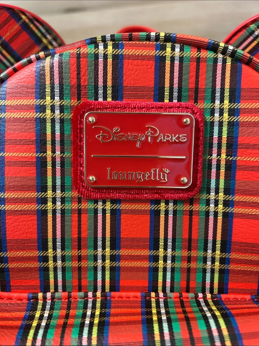 Loungefly Disney Parks Plaid Christmas Mini-Backpack